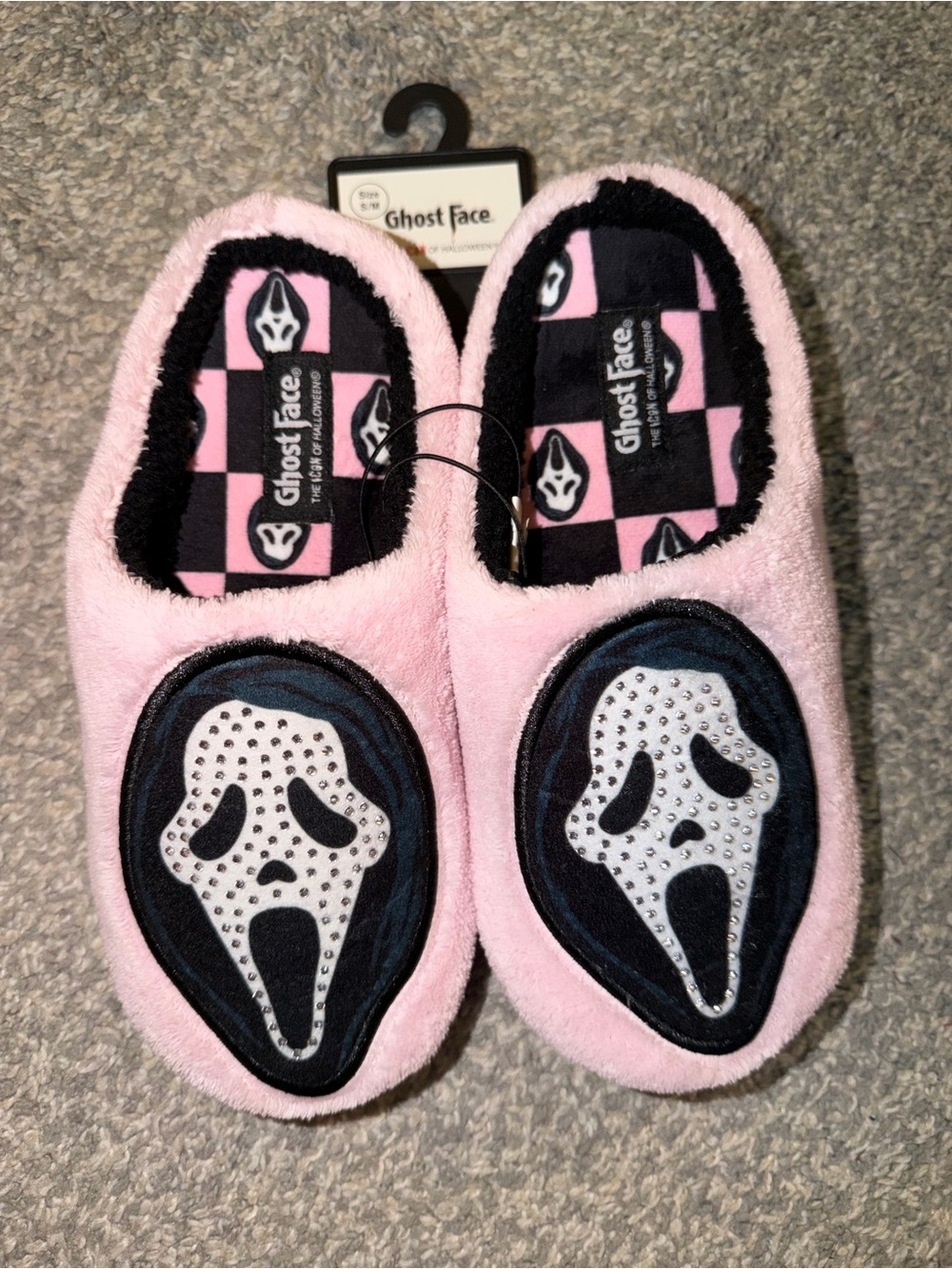 Rhinestone Ghost Face Slippers - Picture 3 of 8